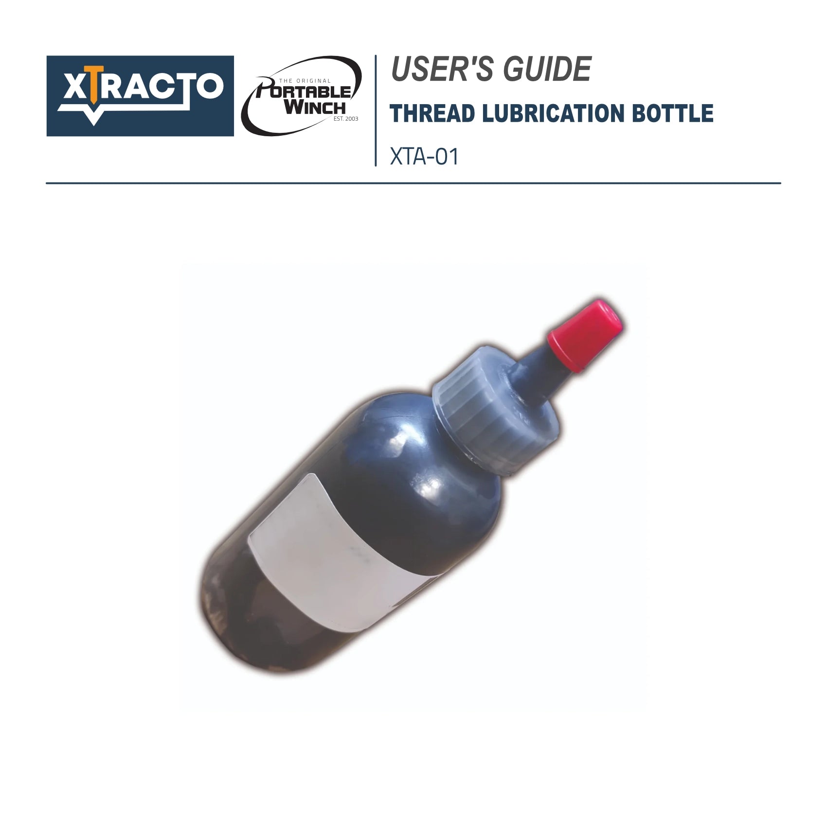 Thread lubrication bottle - User Instructions